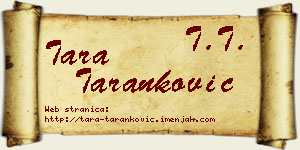 Tara Taranković vizit kartica